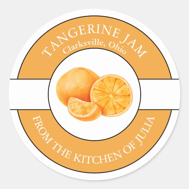 Étiquette de confiture de tangerine (Devant)