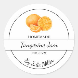 Étiquette de confiture de Tangerine maison simple