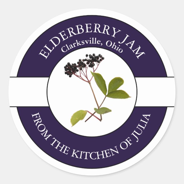 Étiquette de confiture Elderberry (Devant)