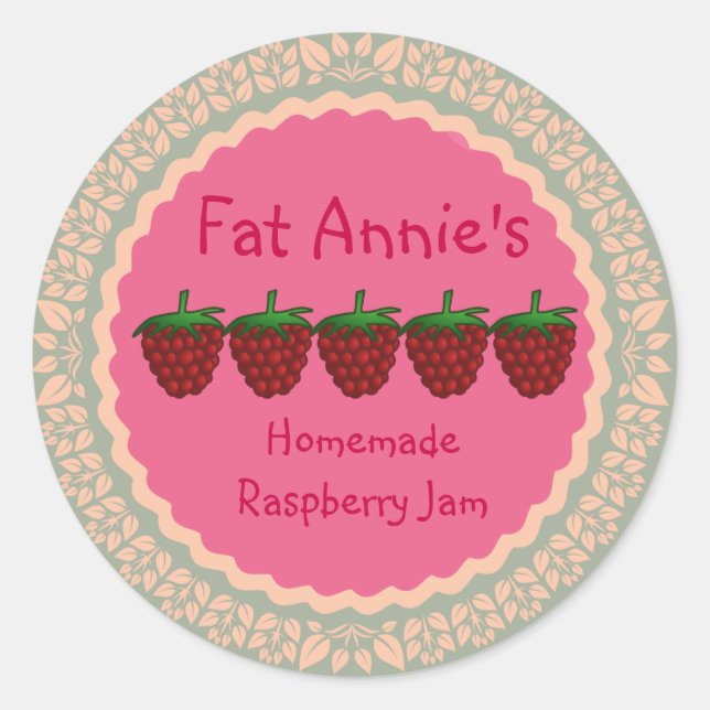 Étiquette de confiture framboise (Devant)