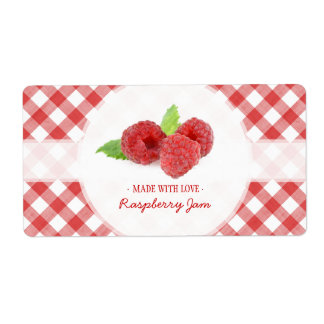 Étiquette de confiture framboise
