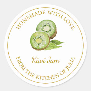 Étiquette de confiture Kiwi fait maison en or   Bl