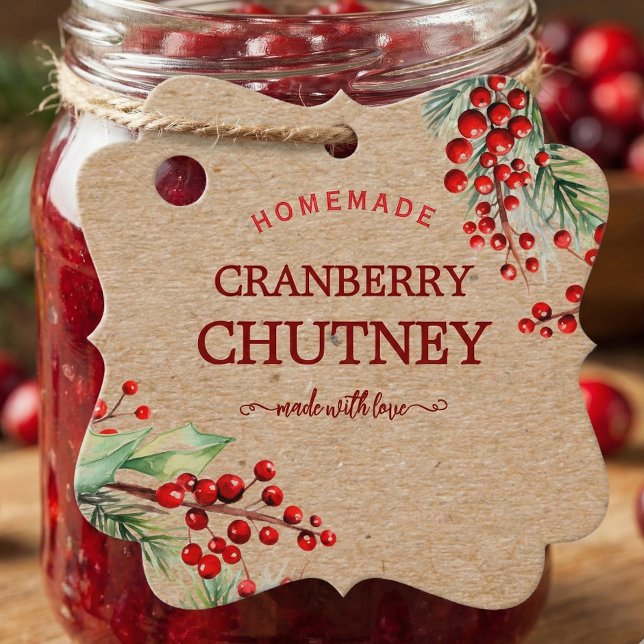 Étiquette de Confiture Maison Couronne de Noël (Créateur téléchargé)