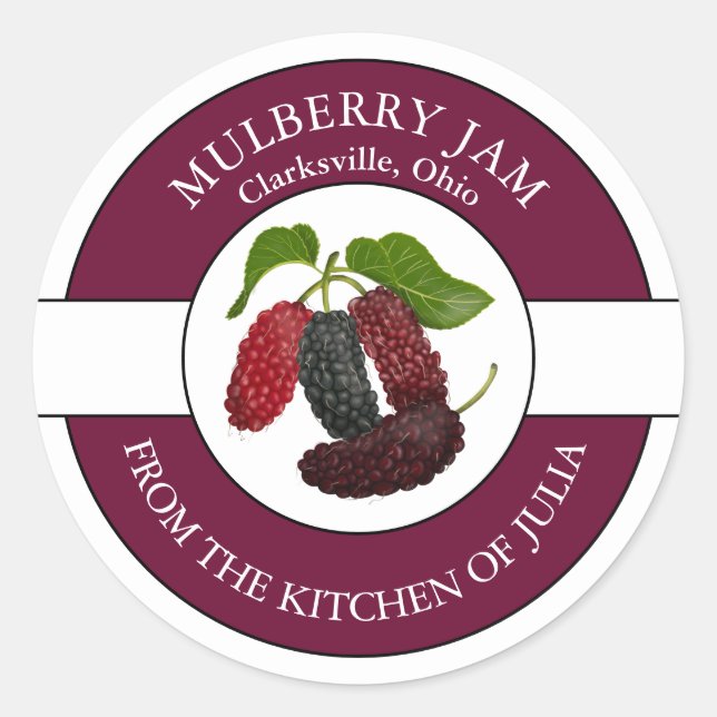 Étiquette de confiture Mulberry (Devant)