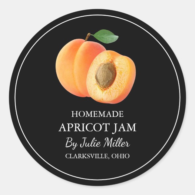 Étiquette de confiture simple Apricot fait maison (Devant)