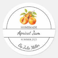 Étiquette de confiture simple Apricot fait maison