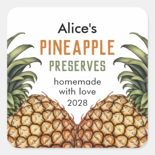 Étiquette de conservation d'ananas fait maison