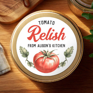 Étiquette de conservation de condiment aux tomates