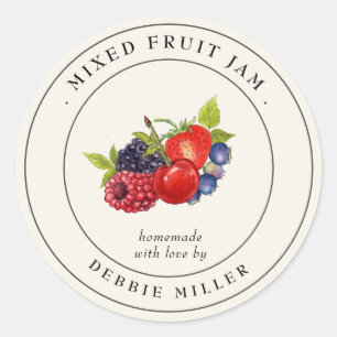 Étiquette de conservation de confiture de fruits m