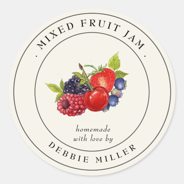 Étiquette de conservation de confiture de fruits m (Devant)