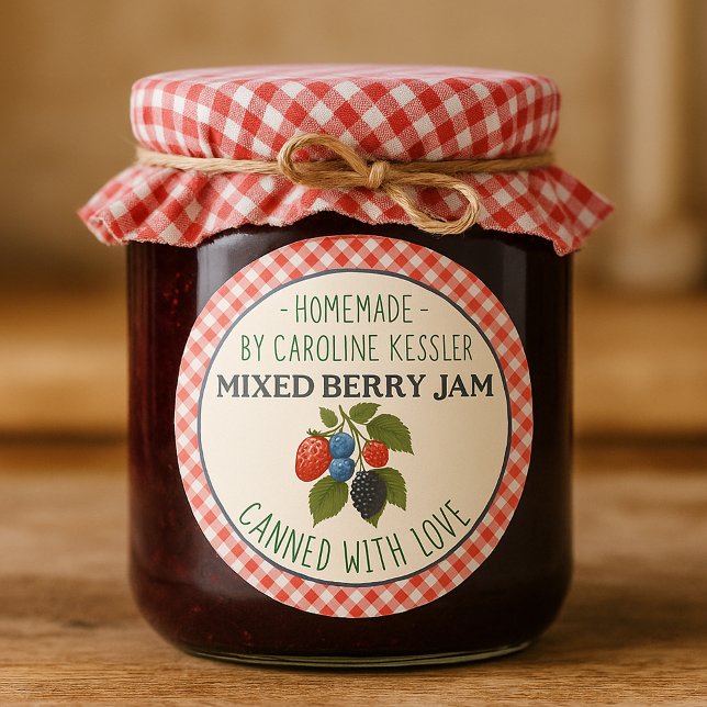 Étiquette de conservation de confiture de fruits r (Créateur téléchargé)