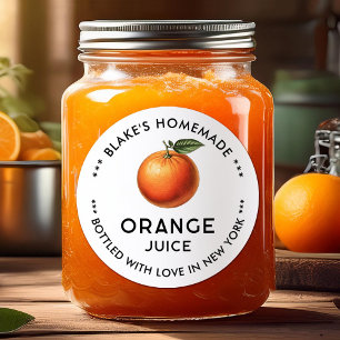 Étiquette de conservation de jus d'orange fait mai