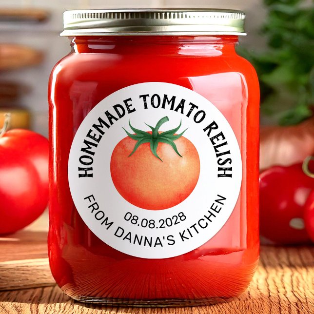 Étiquette de conservation de la sauce tomate avec  (Créateur téléchargé)