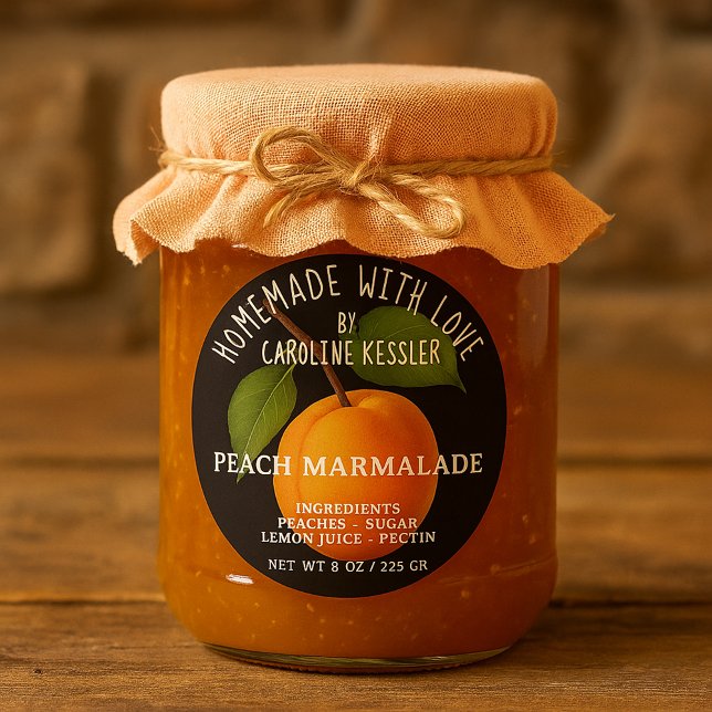 Étiquette de conservation de marmelade de pêche fa (Créateur téléchargé)