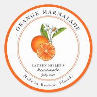 étiquette de conservation de marmelade d'orange vi
