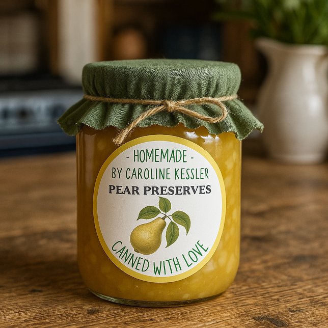 Étiquette de conservation de poires maison (Créateur téléchargé)