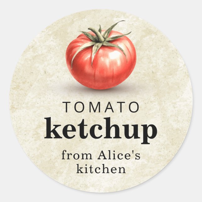 Étiquette de conservation maison de sauce tomate k (Devant)
