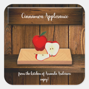 Étiquette de conserve de compote de pommes à la ca