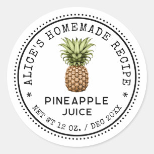 Étiquette de conserve de jus d'ananas de style vin