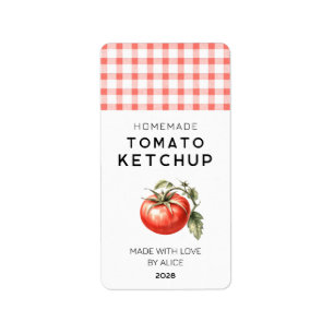Étiquette de conserve de Ketchup de tomate fait ma