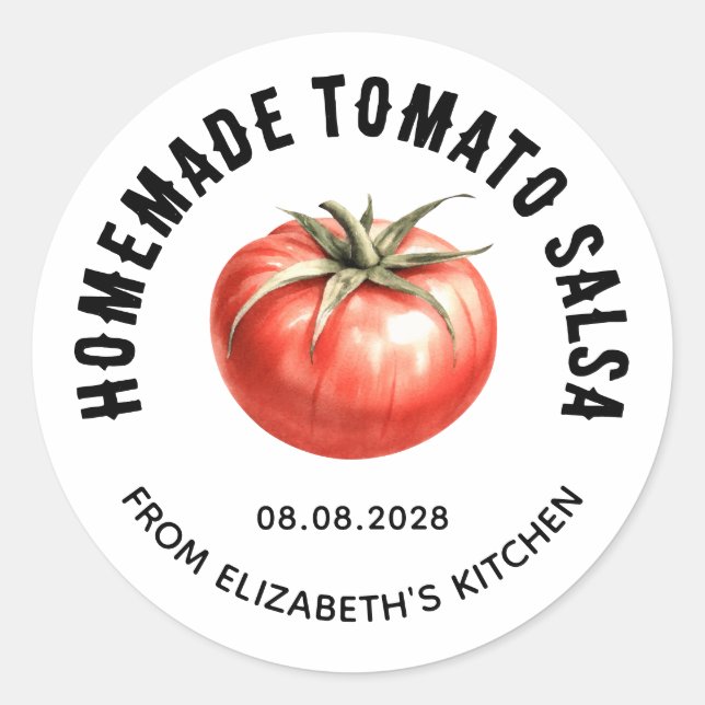 Étiquette de conserve de la salsa de tomate maison (Devant)