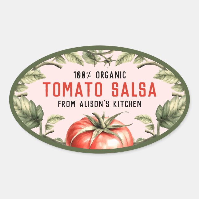 Étiquette de conserve de salsa de tomate avec toma (Devant)