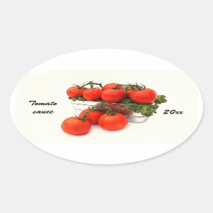Étiquette de conserve de sauce tomate