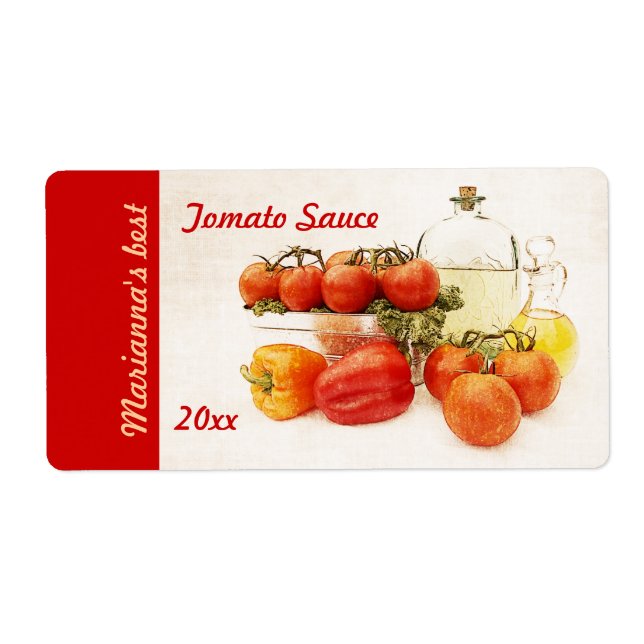 Étiquette de conserve de sauce tomate ou pâtes (Devant)