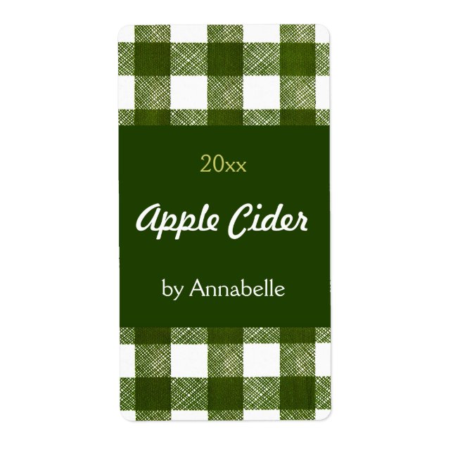Étiquette de conserverie de cidre de pomme (Devant)