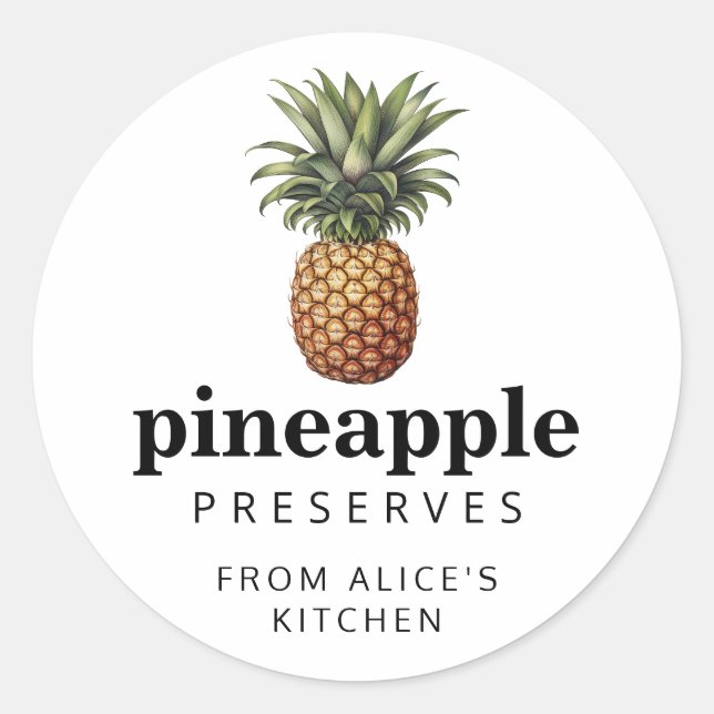 étiquette de conserves de ananas maison (Devant)