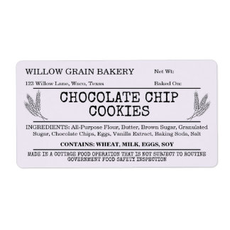Étiquette de cookie aux pépites de chocolat Cottag