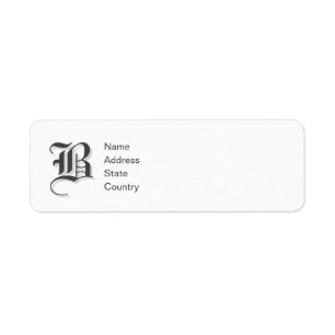 Étiquette de coordonnées de retour Monogramme B pe