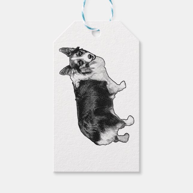 Étiquette de corgi en ruban (Devant)