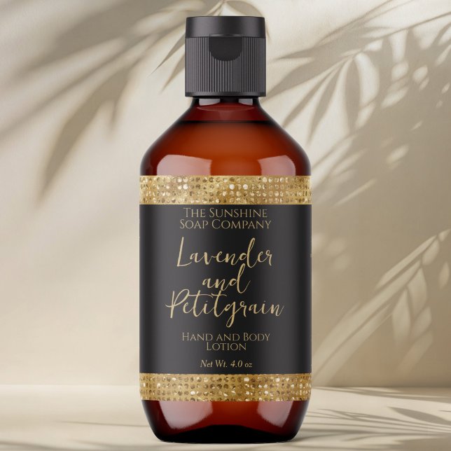 Étiquette de cosmétique de luxe - Parties scintill (Créateur téléchargé)