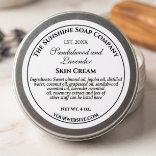 Étiquette de cosmétiques étanche blanche avec text