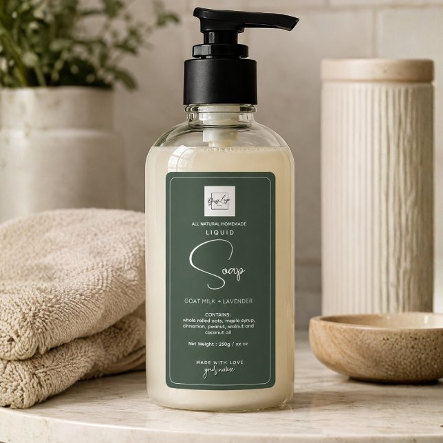 Étiquette de cosmétiques faits maison vert forêt (Créateur téléchargé)