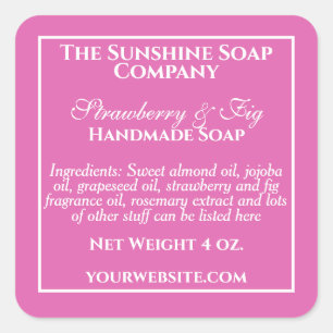 Étiquette de cosmétiques simples rose et blanc