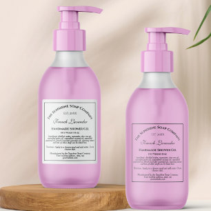 Étiquette de cosmétiques texte noir sur fond blanc
