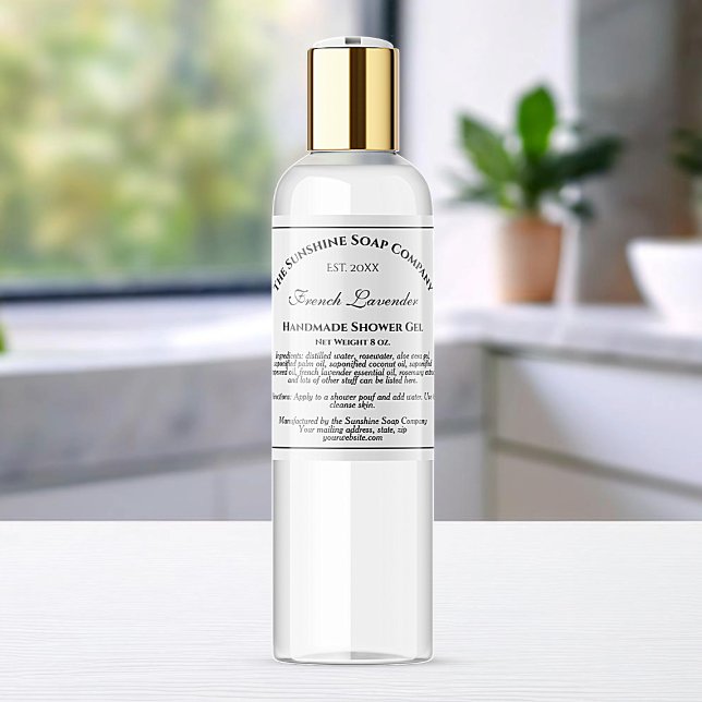 Étiquette de cosmétiques texte noir sur fond blanc (Créateur téléchargé)