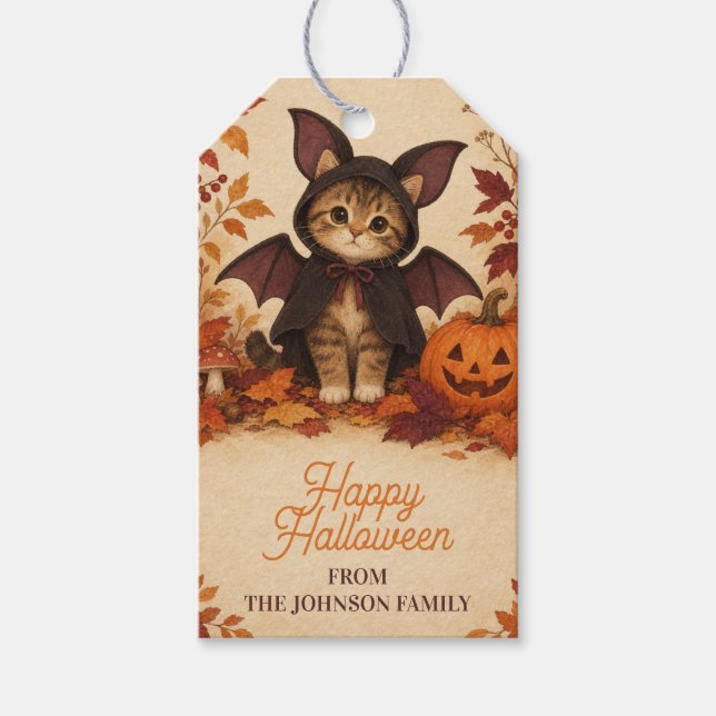 Étiquette de costume de chauve-souris de chaton Ha (Devant)