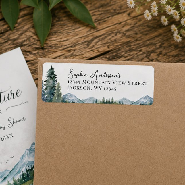 Étiquette de courrier pour Baby Shower « Que l'ave (Créateur téléchargé)