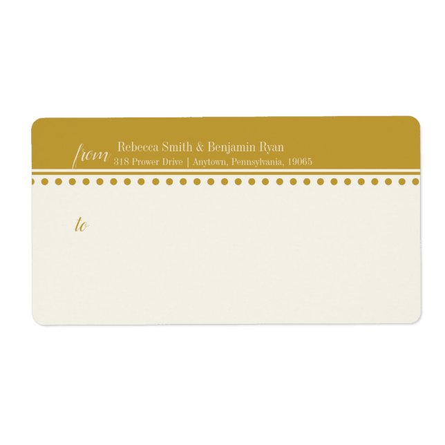 Étiquette de courrier pour les invitations de mari (Devant)