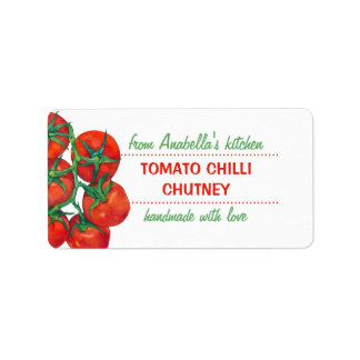 Étiquette de cuisine de tomates rouges