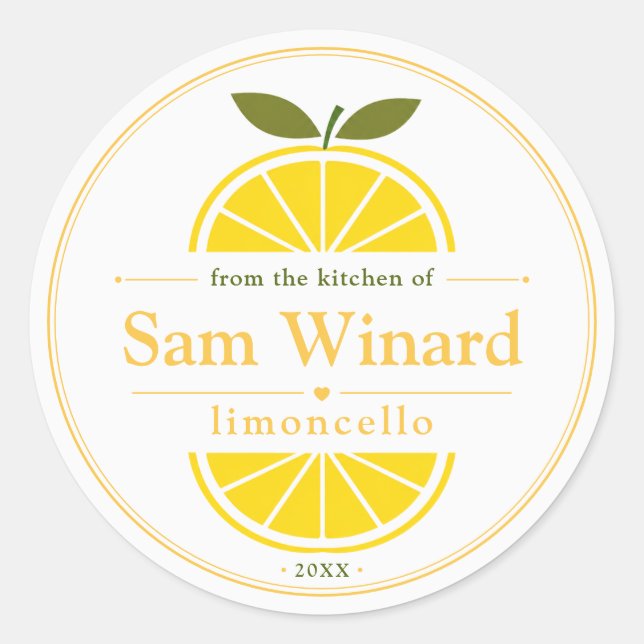 Étiquette de cuisine Limoncello fait maison (Devant)