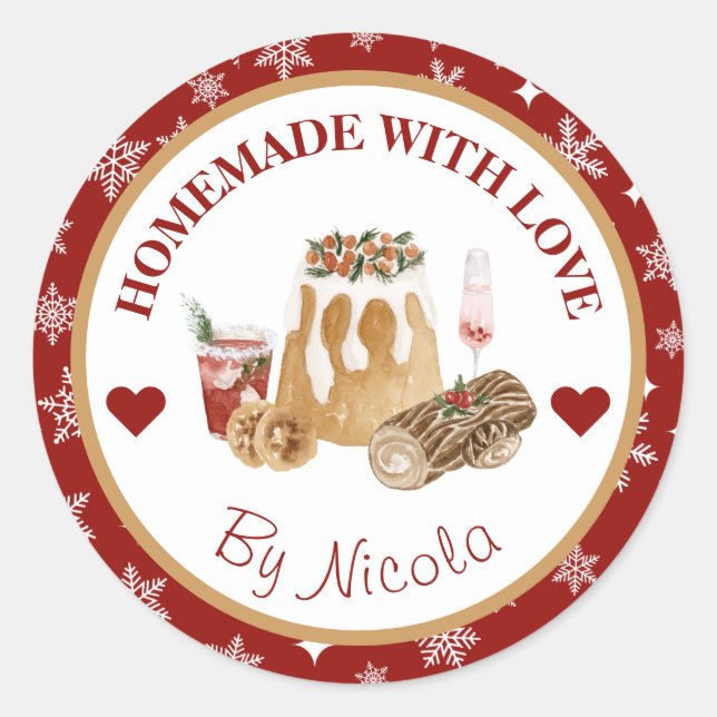 Étiquette de cuisson maison pour les fêtes de Noël (Devant)