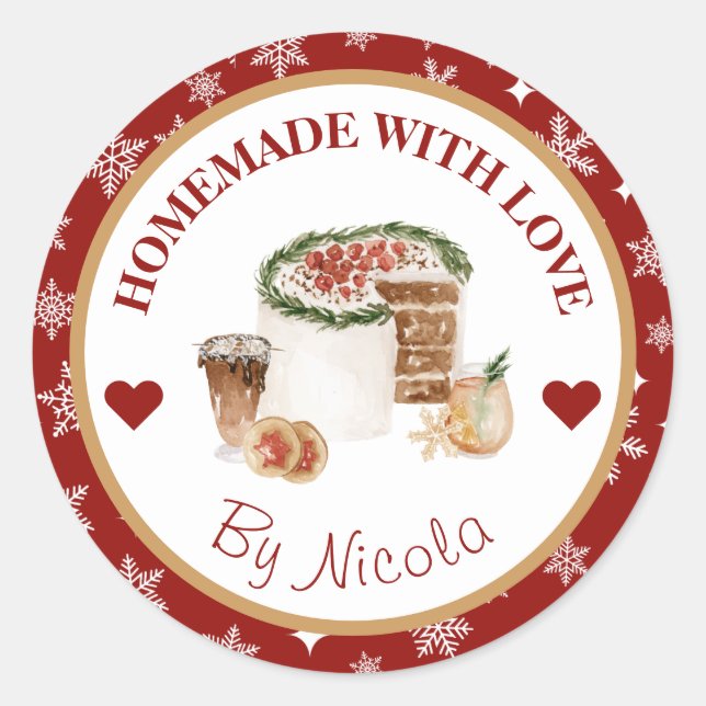 Étiquette de cuisson maison pour les fêtes de Noël (Devant)