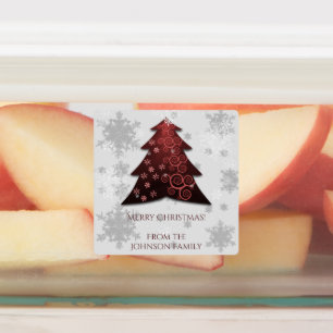 Étiquette de cuisson Red Festif Christmas Tree
