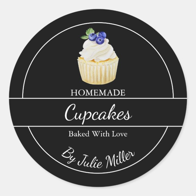 Étiquette de Cupcakes Faits Maison Simples (Devant)