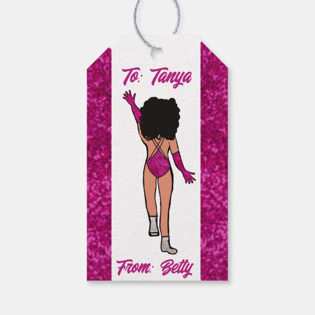 Étiquette de danseuse personnalisée Fuchsia B (Dos)
