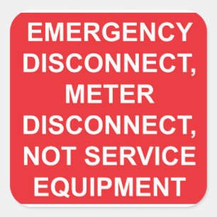 Étiquette de déconnexion du compteur d'urgence